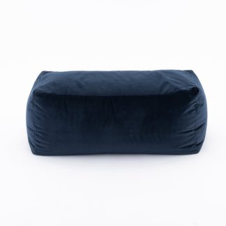 An Image of Eliza Rectangular Pouffe Luxe Navy Navy