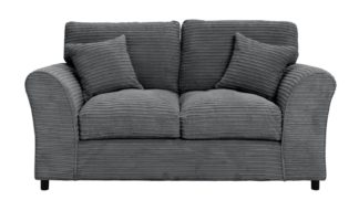 An Image of Argos Home Harry 2 Seater Fabric Sofa - Charcoal