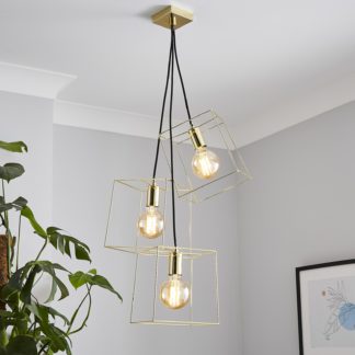 An Image of Edge 3 Light Cluster Pendant - Polished Brass