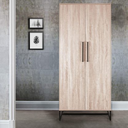 An Image of Conrad Silver Oak 2 Door Wardrobe