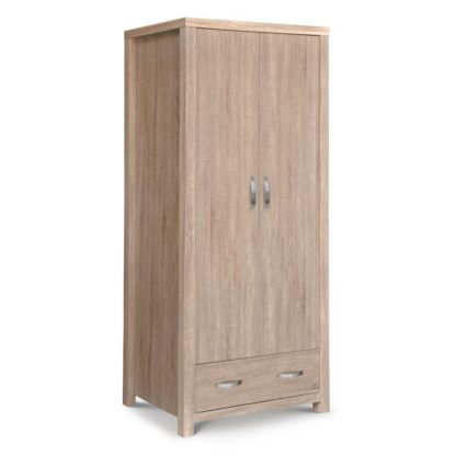 An Image of Hamilton Oak 2 Door Combination Wardrobe