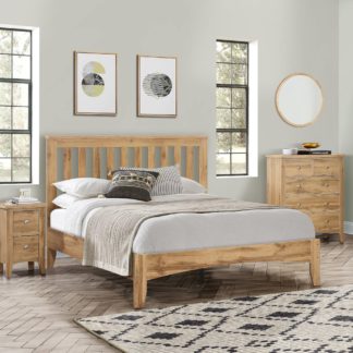 An Image of Hampstead Oak Wooden Bed Frame - 4FT6 Double