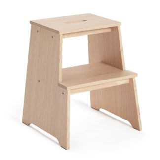 An Image of Habitat Seoul Solid Wood Step Stool - Natural