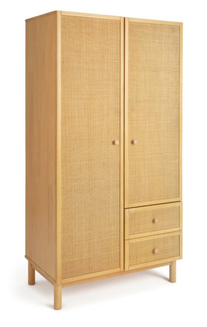 An Image of Habitat Simone 2 Door 2 Drawer Wardrobe - Oak