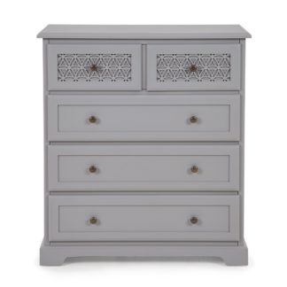 An Image of Carys 5 Drawer Chest Grey