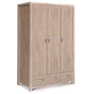 An Image of Hamilton Oak 3 Door Combination Wardrobe