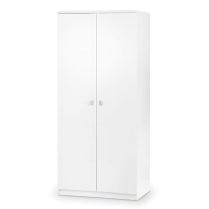 An Image of Domino White Wooden 2 Door Wardrobe