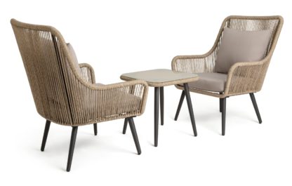 An Image of Habitat Malta 2 Seater Rattan Effect Garden Bistro Set