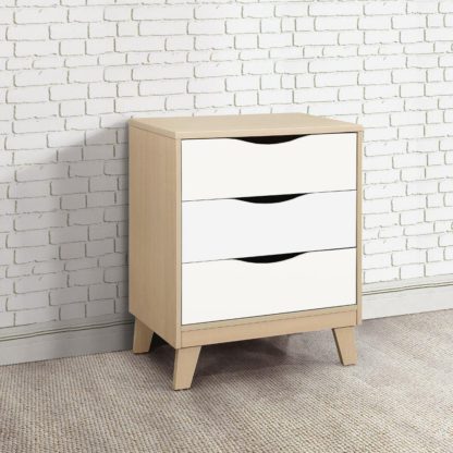 An Image of Kingston Beech and White Wooden 3 Drawer Chest