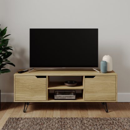 An Image of Bella TV Unit Oak Effect Oak