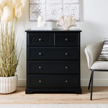 An Image of Carys 5 Drawer Chest Grey