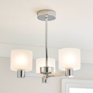 An Image of Erin Frosted 3 Light Ceiling Fitting Chrome