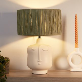 An Image of Face Table Lamp - Sage