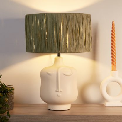 An Image of Face Table Lamp - Sage