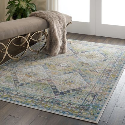 An Image of Ankara Global 7 Round Rug Blue