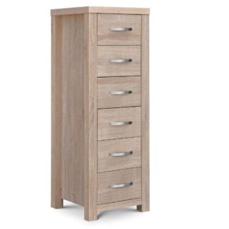 An Image of Hamilton Oak 6 Drawer Narrow Chest