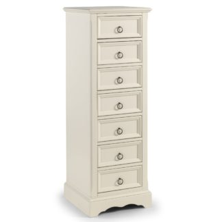 An Image of La Rochelle Stone White 7 Drawer Narrow Chest