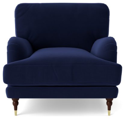 An Image of Swoon Charlbury Velvet Armchair - Fern Green