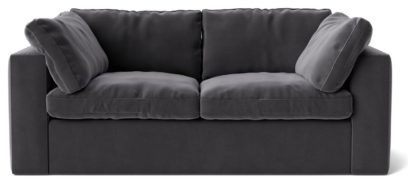 An Image of Swoon Seattle Velvet 2 Seater Sofa - Silver Grey