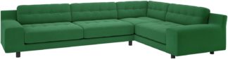 An Image of Habitat Hendricks Left Corner Velvet Sofa - Green