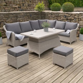 An Image of Antigua Rattan Corner Set Stone (Grey)