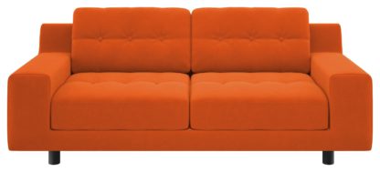 An Image of Habitat Hendricks 2 Seater Velvet Sofa - Orange