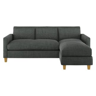 An Image of Habitat Chester 3 Seater Fabric Corner Chaise Sofa -Charcoal