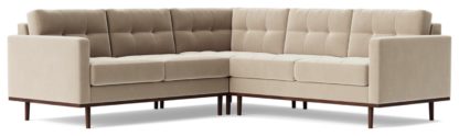 An Image of Swoon Berlin Velvet 5 Seater Corner Sofa - Burnt Orange