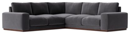 An Image of Swoon Denver Velvet 5 Seater Corner Sofa - Fern Green