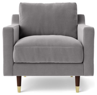 An Image of Swoon Rieti Fabric Armchair - Indigo Blue