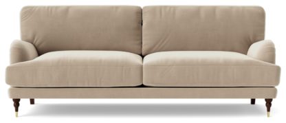 An Image of Swoon Charlbury Velvet 3 Seater Sofa - Fern Green