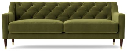 An Image of Swoon Pritchard Velvet 3 Seater Sofa - Taupe