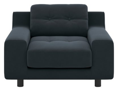 An Image of Habitat Hendricks Velvet Armchair - Charcoal