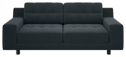 An Image of Habitat Hendricks 2 Seater Velvet Sofa - Charcoal