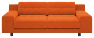 An Image of Habitat Hendricks 3 Seater Velvet Sofa - Orange