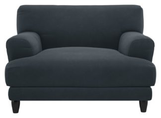 An Image of Habitat Askem Velvet Cuddle Chair - Charcoal