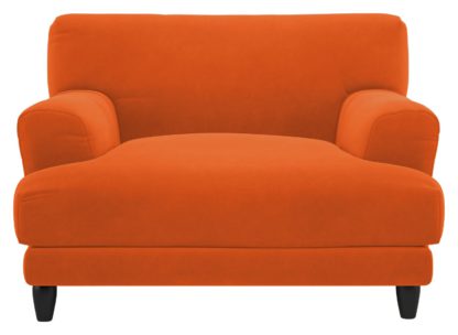 An Image of Habitat Askem Velvet Cuddle Chair - Orange