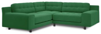 An Image of Habitat Hendricks Right Corner Velvet Sofa - Green