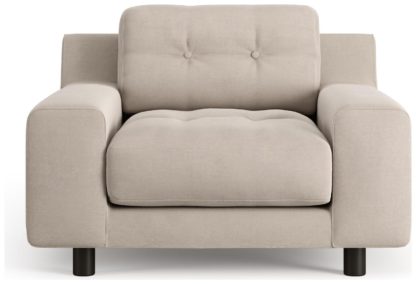 An Image of Habitat Hendricks Velvet Armchair - Natural