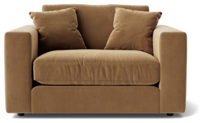 An Image of Swoon Althaea Velvet Cuddle Chair - Taupe