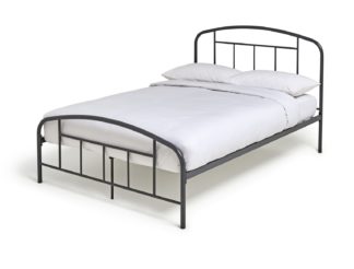 An Image of Habitat Pippa Double Metal Bed Frame - Dark Grey