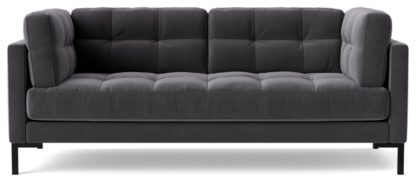 An Image of Swoon Landau Velvet 2 Seater Sofa - Fern Green