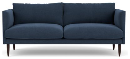 An Image of Swoon Luna Fabric 3 Seater Sofa - Indigo Blue