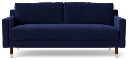 An Image of Swoon Rieti Velvet 2 Seater Sofa - Biscuit