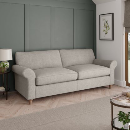 An Image of Rosa Soft Chenille 4 Seater Sofa Soft Chenille Sandstone