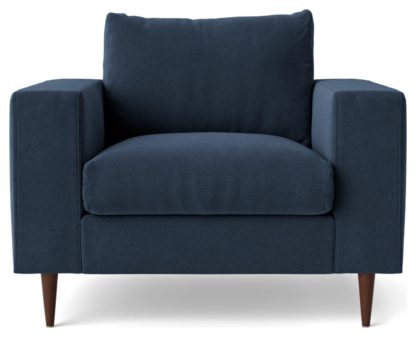 An Image of Swoon Evesham Velvet Armchair - Kingfisher Blue