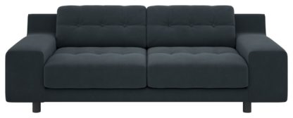 An Image of Habitat Hendricks 3 Seater Velvet Sofa - Charcoal