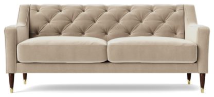 An Image of Swoon Pritchard Velvet 2 Seater Sofa - Granite Grey