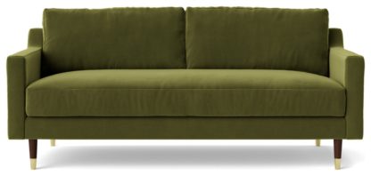 An Image of Swoon Rieti Velvet 2 Seater Sofa - Biscuit