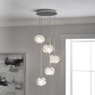 An Image of Cecilie 5 Light Cluster Ceiling Fitting Chrome